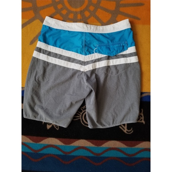 Billabong Blue Gray White Striped Boardshorts - Picture 4 of 4